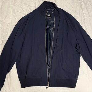 Zara Dark Blue Zip-Up Jacket